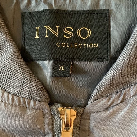 INSO collection bomber jacket in gray, nylon material Size *XL see measurements - Picture 6 of 8
